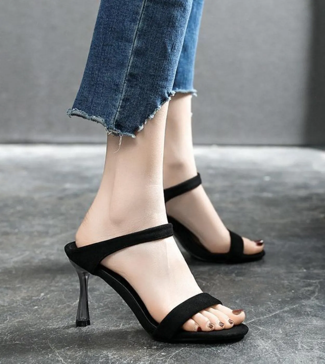Mocassini da donna Moda estiva Tacchi alti Sandali Scivoli Donna Zeppe Calzature 2022 Infradito da spiaggia femminile Scarpe 34