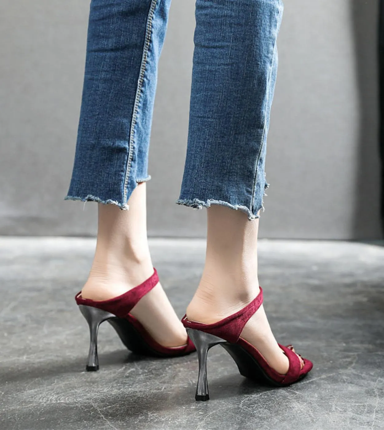 Mocassini da donna Moda estiva Tacchi alti Sandali Scivoli Donna Zeppe Calzature 2022 Infradito da spiaggia femminile Scarpe 34