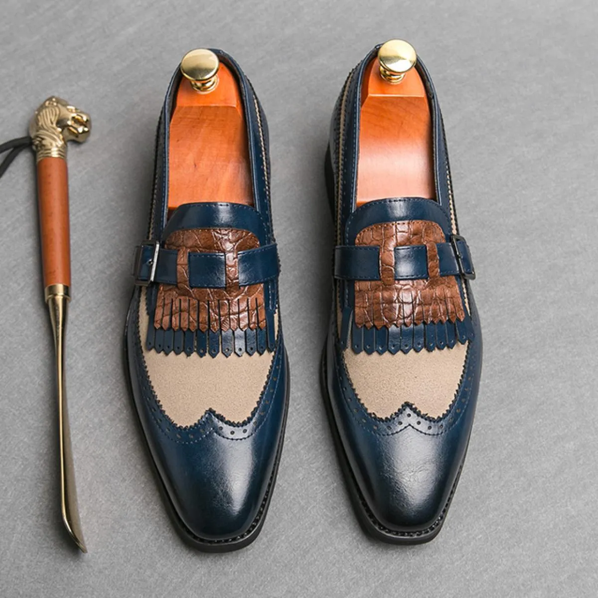 Mocassini da uomo Nappe Scarpe formali da sposa Punta tonda Slipon Primavera / autunno Scarpe da uomo d'affari Spedizione gratui