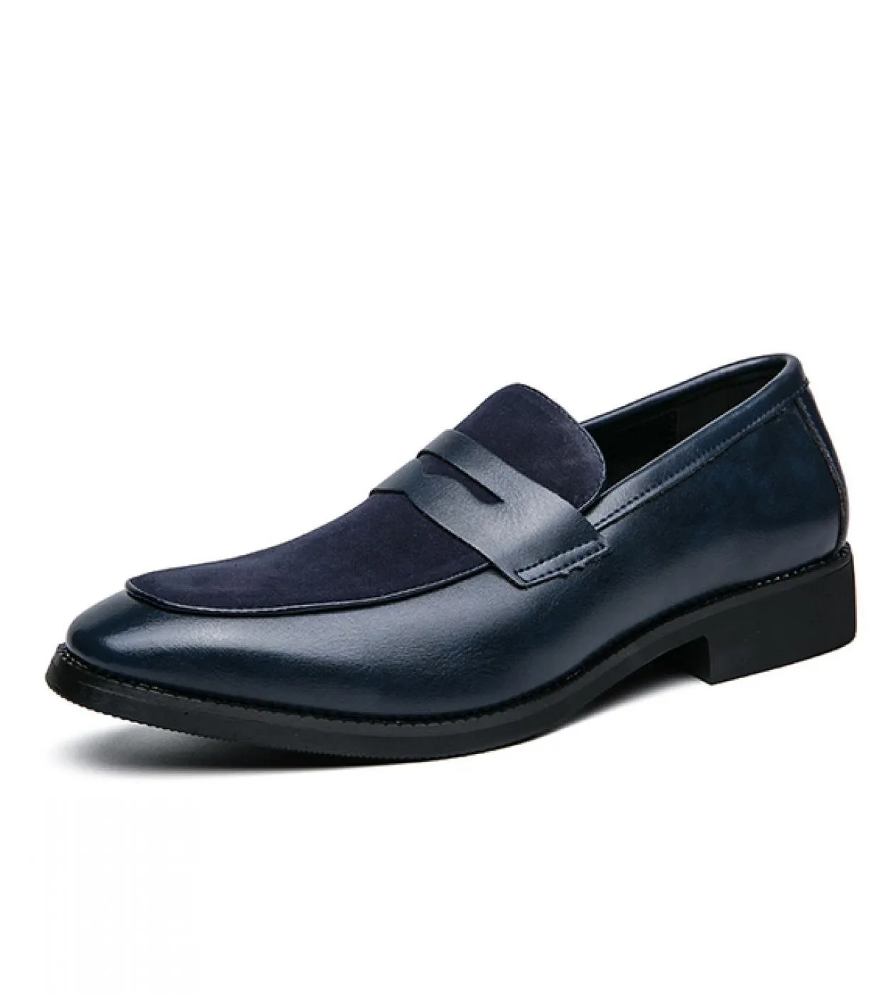 Mocassini Scarpe da uomo Cuciture Pu Finta pelle scamosciata Tinta unita Moda Business Casual Festa di nozze Maschera quotidiana