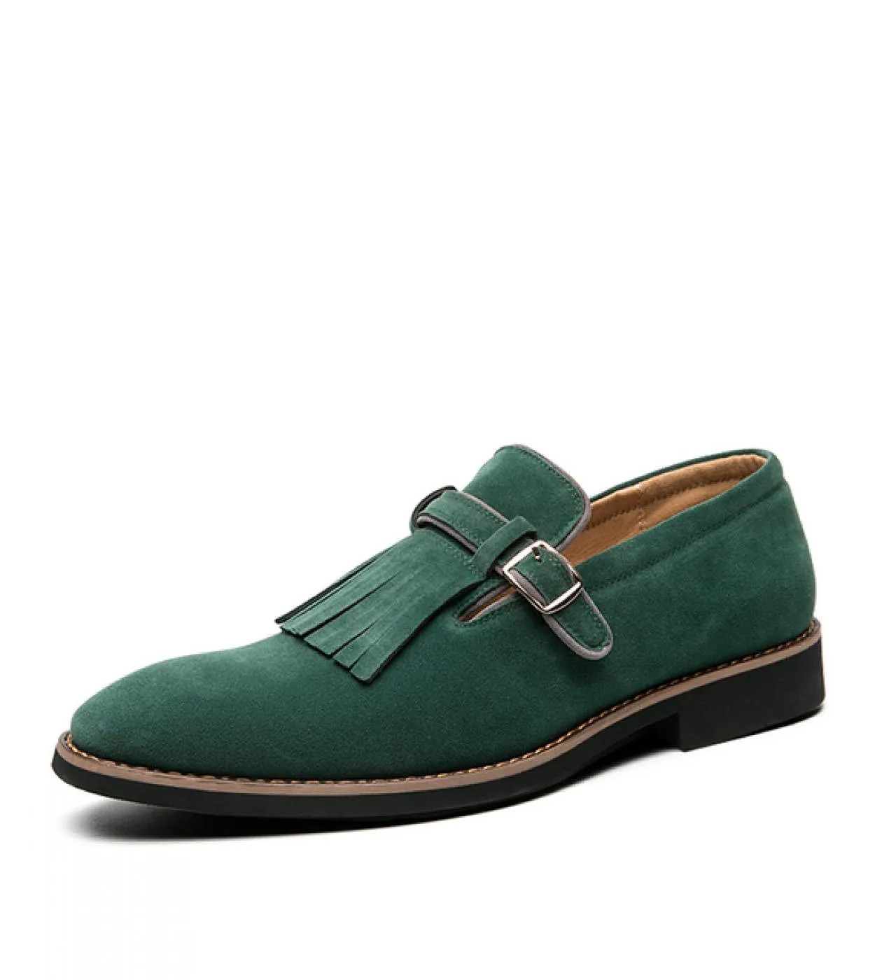 Mocassini Scarpe da uomo Finta pelle scamosciata Tinta unita Classic Fashion Business Casual Wedding Pie Retro Fringe Monk Buckl