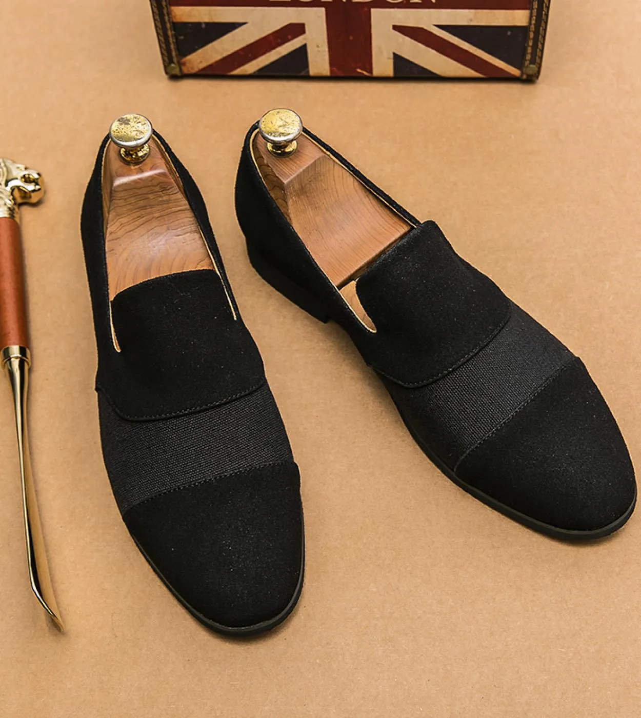 Mocassini Scarpe da uomo Tinta unita Pelle scamosciata artificiale Cuciture a tre sezioni Moda Comode scarpe eleganti casual da