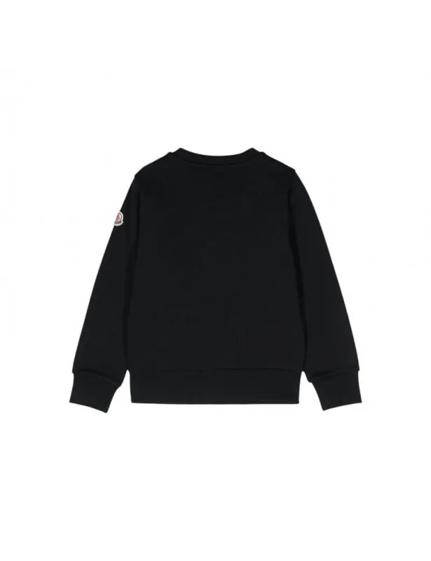 MONCLER     Felpa blu con stampa a contrasto Moncler