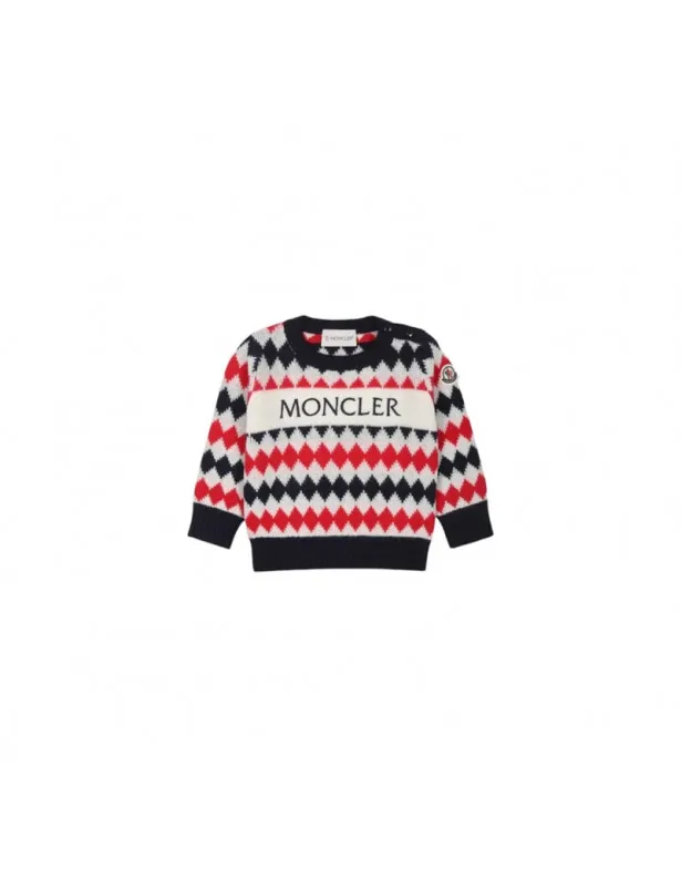 MONCLER     Maglione panna con fantasia Moncler