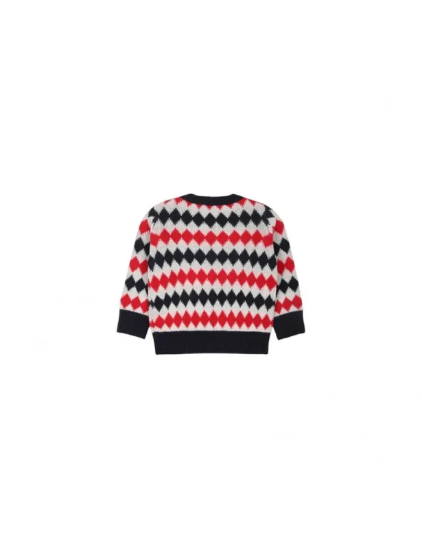 MONCLER     Maglione panna con fantasia Moncler