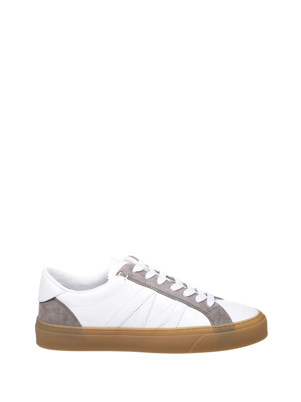  MONCLER  MEN MONCLER WHITE REAL LEATHER MONACO2 SNEAKERS