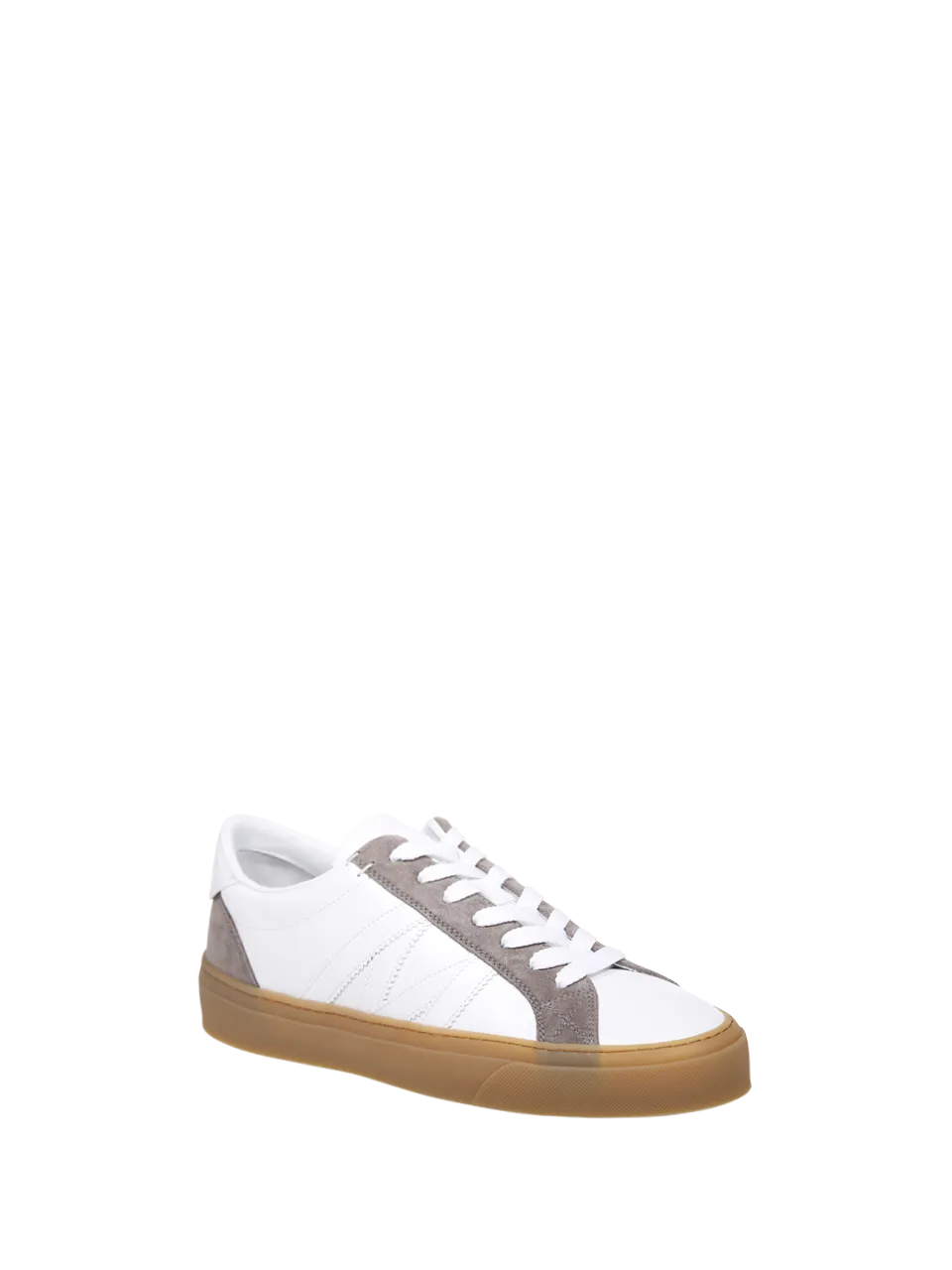  MONCLER  MEN MONCLER WHITE REAL LEATHER MONACO2 SNEAKERS