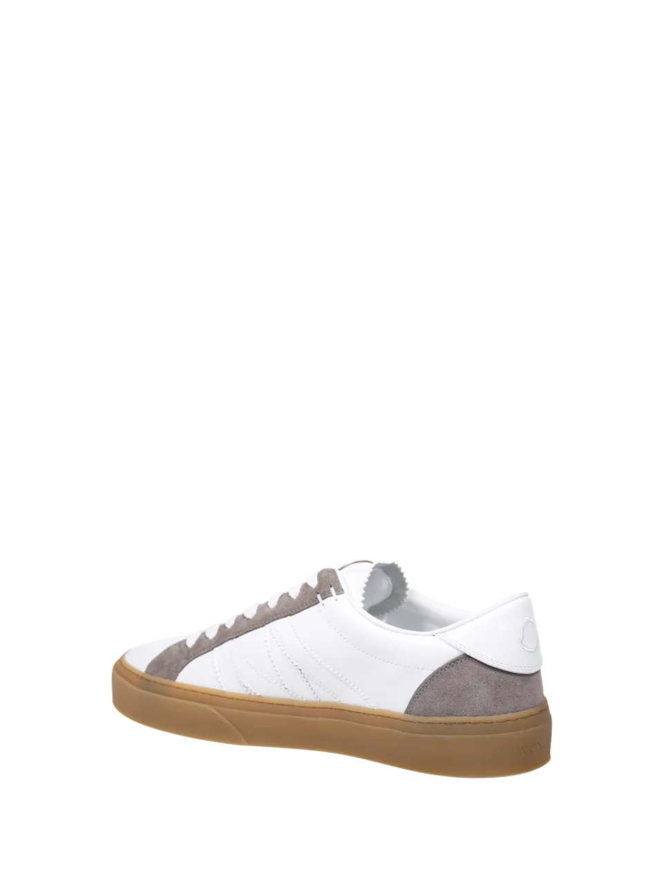  MONCLER  MEN MONCLER WHITE REAL LEATHER MONACO2 SNEAKERS