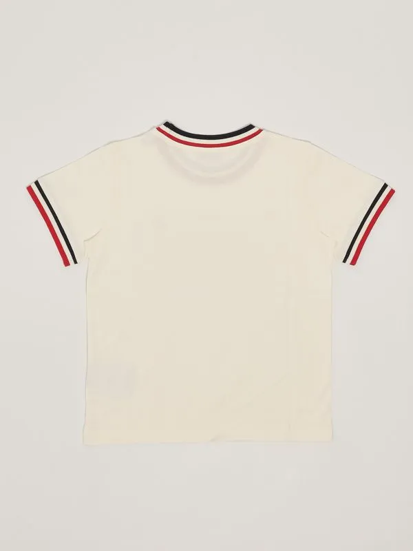 MONCLER  T-shirt bambino Moncler in cotone Panna