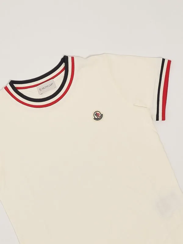 MONCLER  T-shirt bambino Moncler in cotone Panna