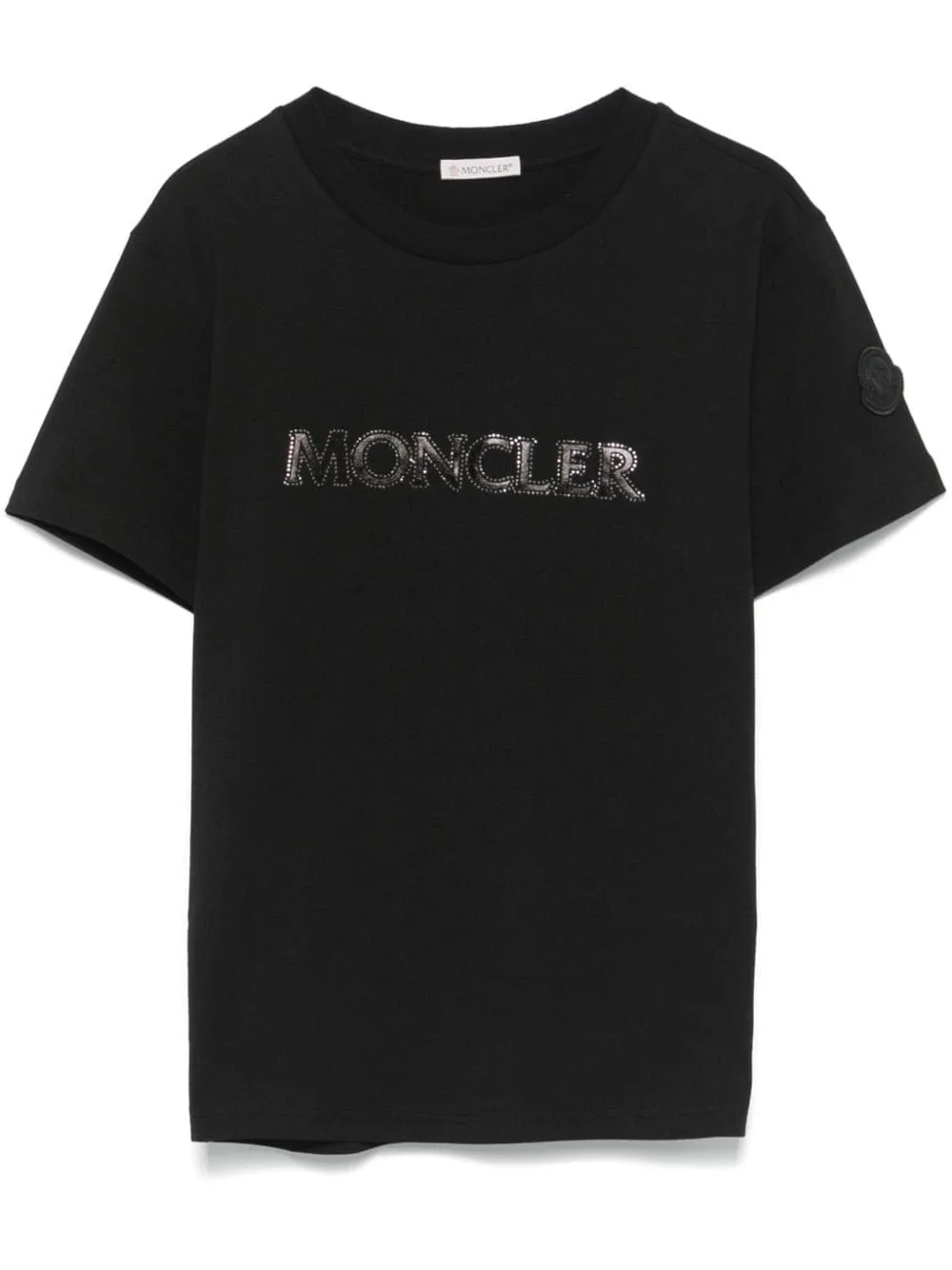 Moncler-T-shirt con decorazione di cristalli