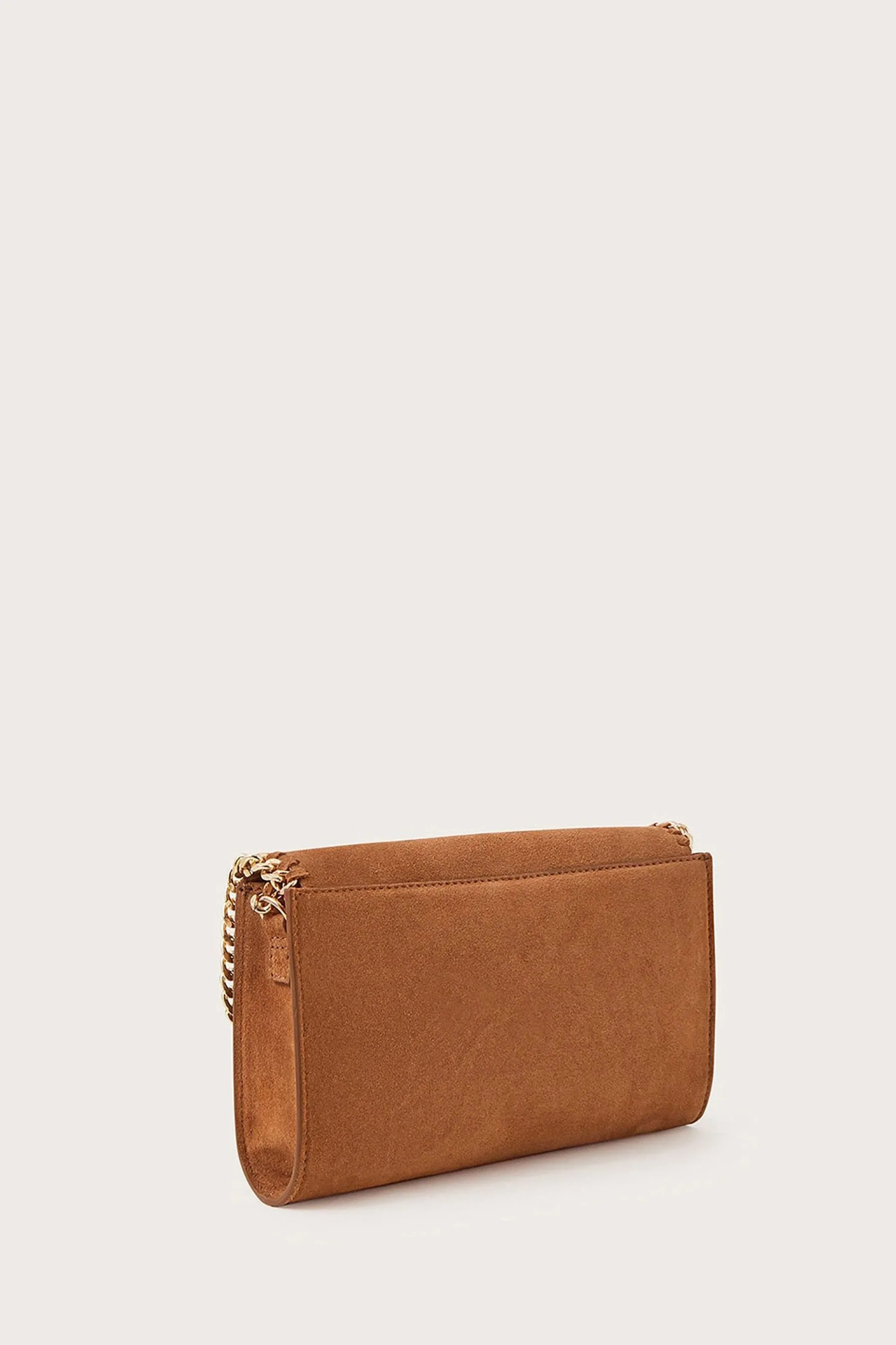 Monsoon - Borsa a tracolla scamosciata con catena