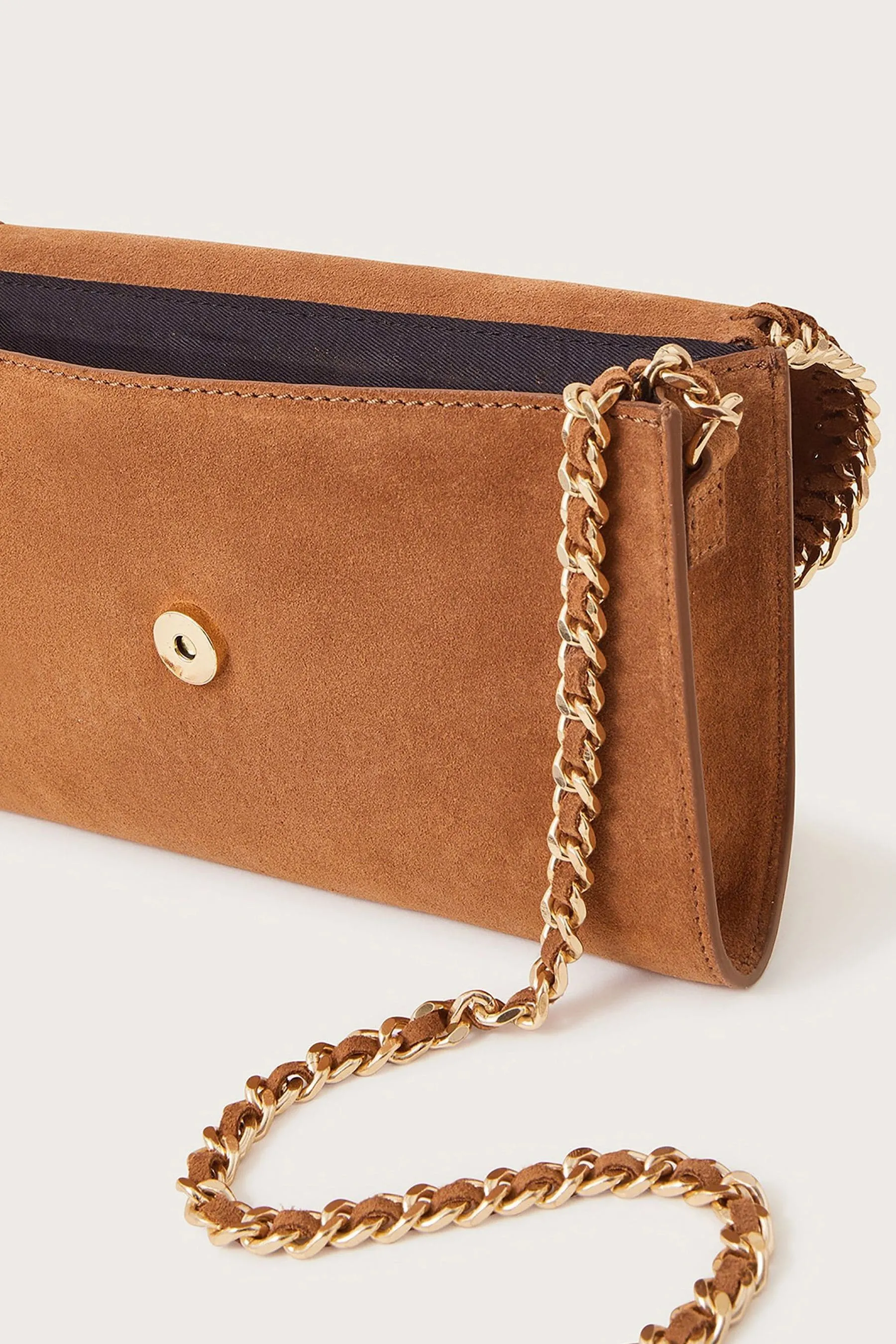 Monsoon - Borsa a tracolla scamosciata con catena