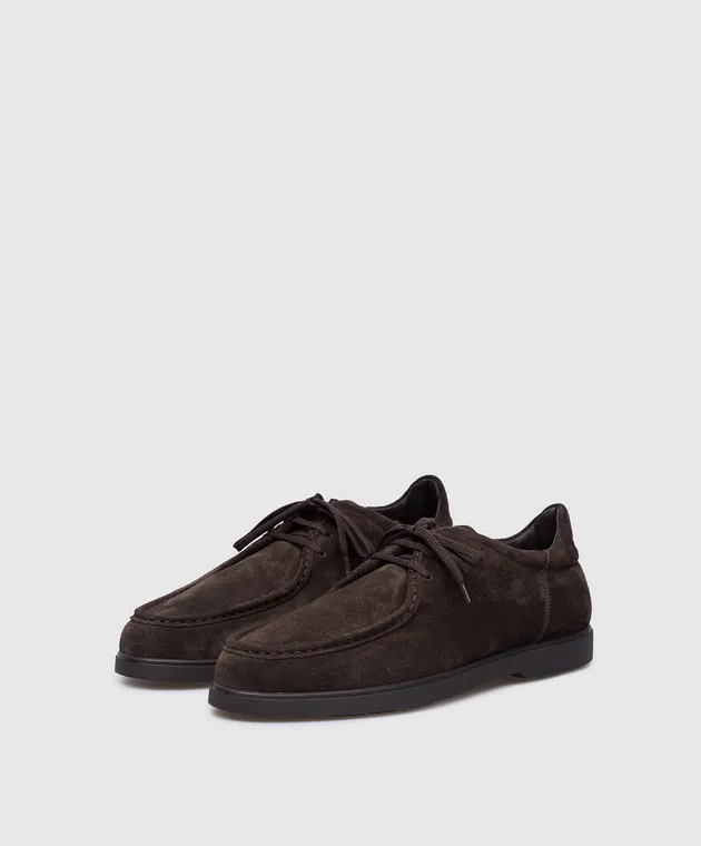 MooRER Scarpe derby OPPI in pelle scamosciata marrone OPPIP5