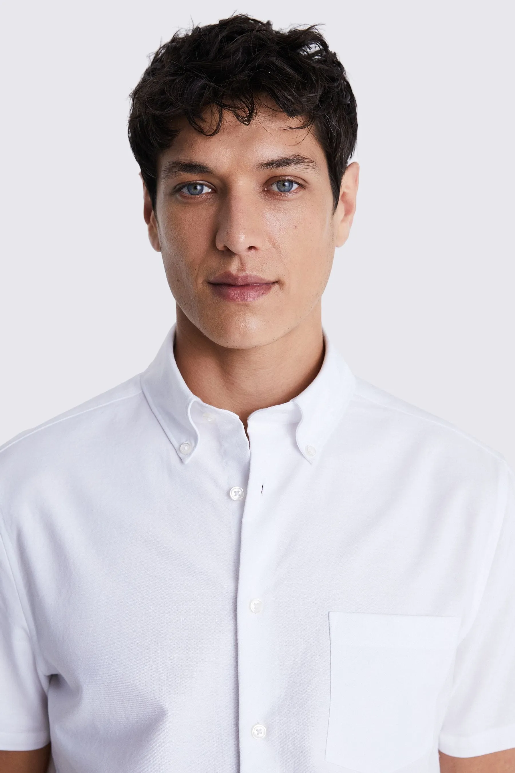 MOSS Manica corta - Camicia Oxford slavata