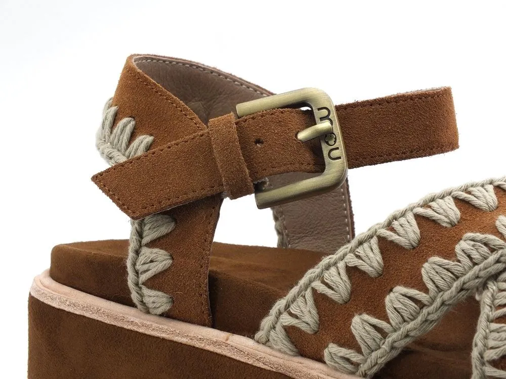 MOU Platform Criss Cross Upper Sandalo Platform Cognac MU.SW351000C