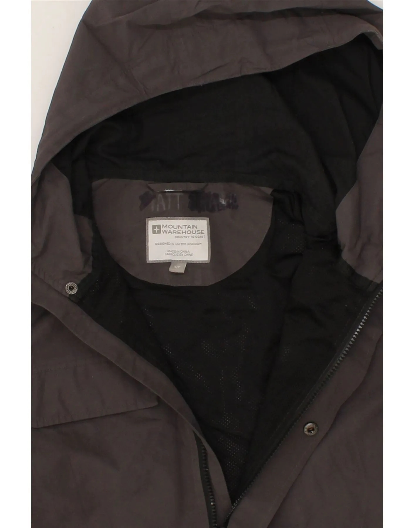 MOUNTAIN WAREHOUSE Mens Hooded Rain Jacket UK 36 Small Grey