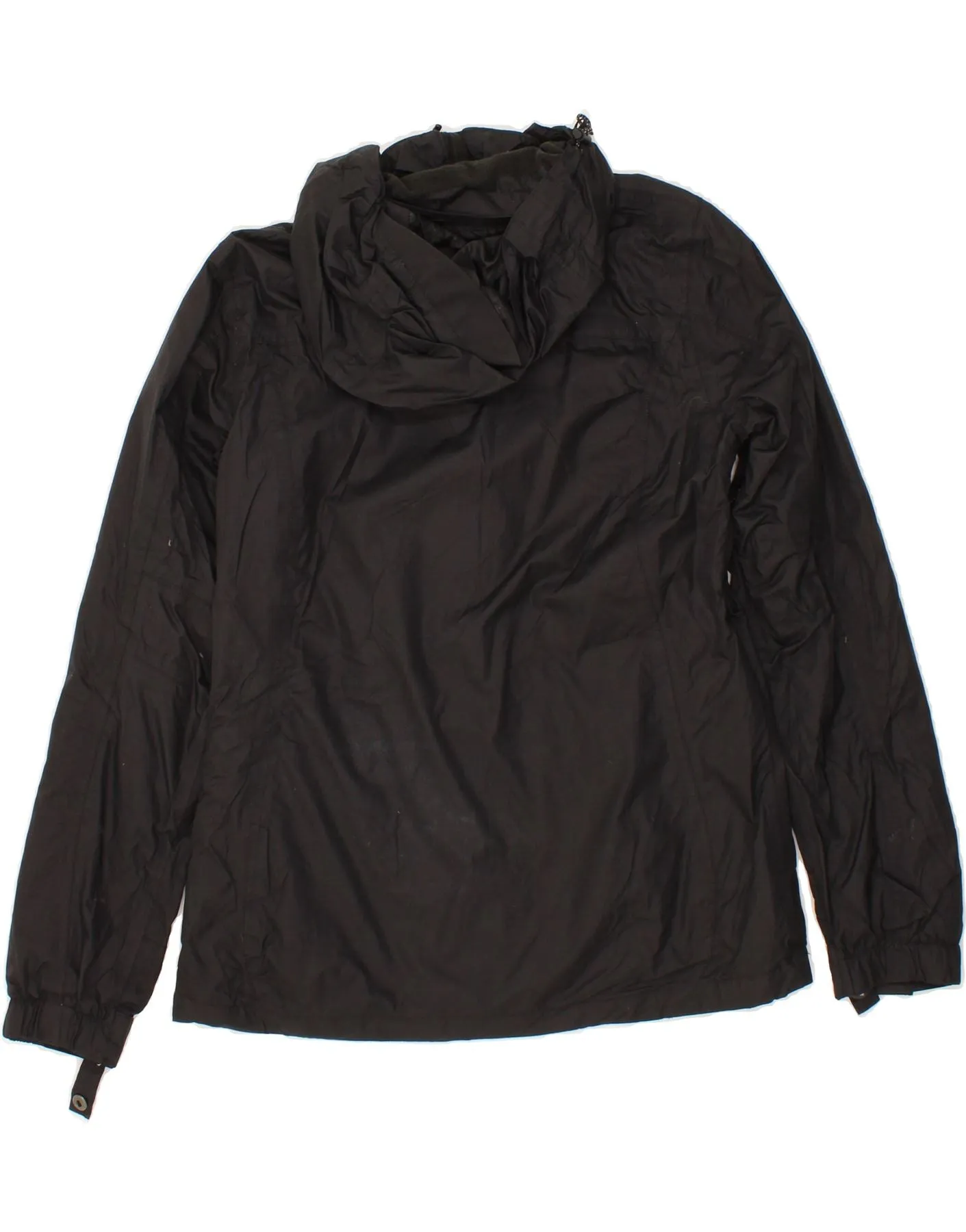MOUNTAIN WAREHOUSE Womens Loose Fit Hooded Rain Jacket UK 10 Small Black