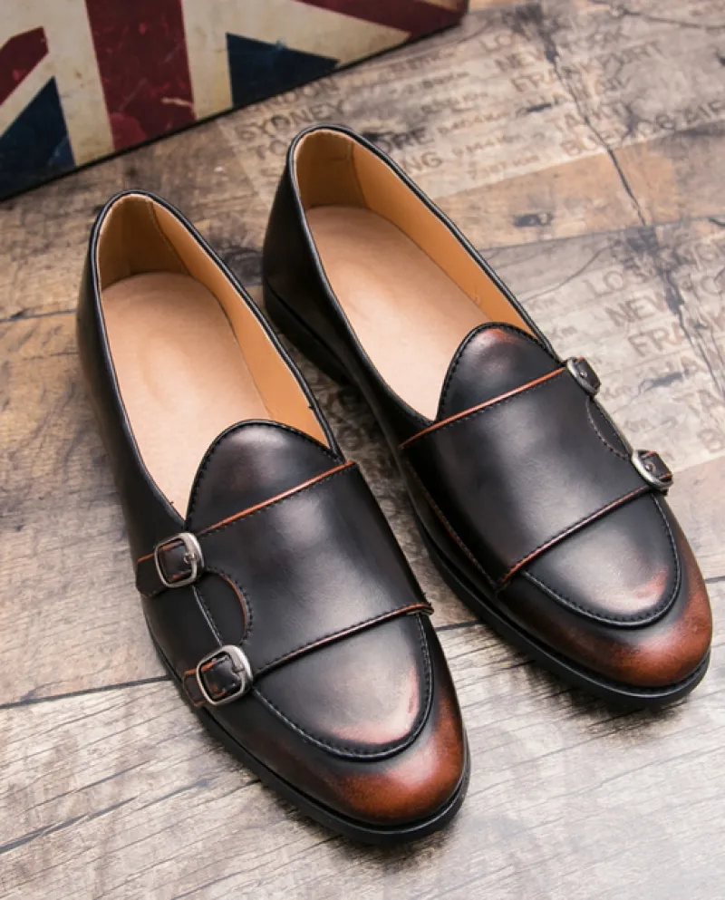 New Fashion Luxury Designer Mens Strap Slip On Mixed Colors Dress Oxford Shoes Mocassini Wedding Prom Sapato Social Ma
