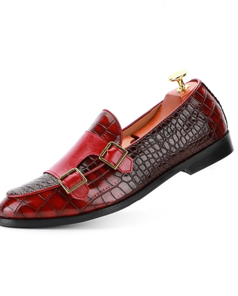 New Luxury Fashionn A Punta Modello Del Coccodrillo Monk Strap Scarpe Da Uomo Casual Mocassini Vestito Convenzionale Calzature S