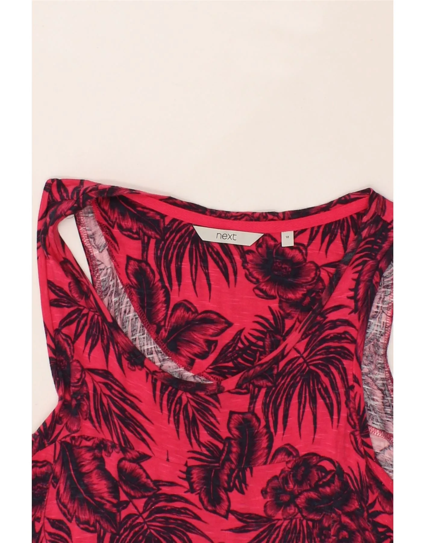 NEXT Womens Sleeveless Sundress UK 18 XL  Pink Floral Viscose