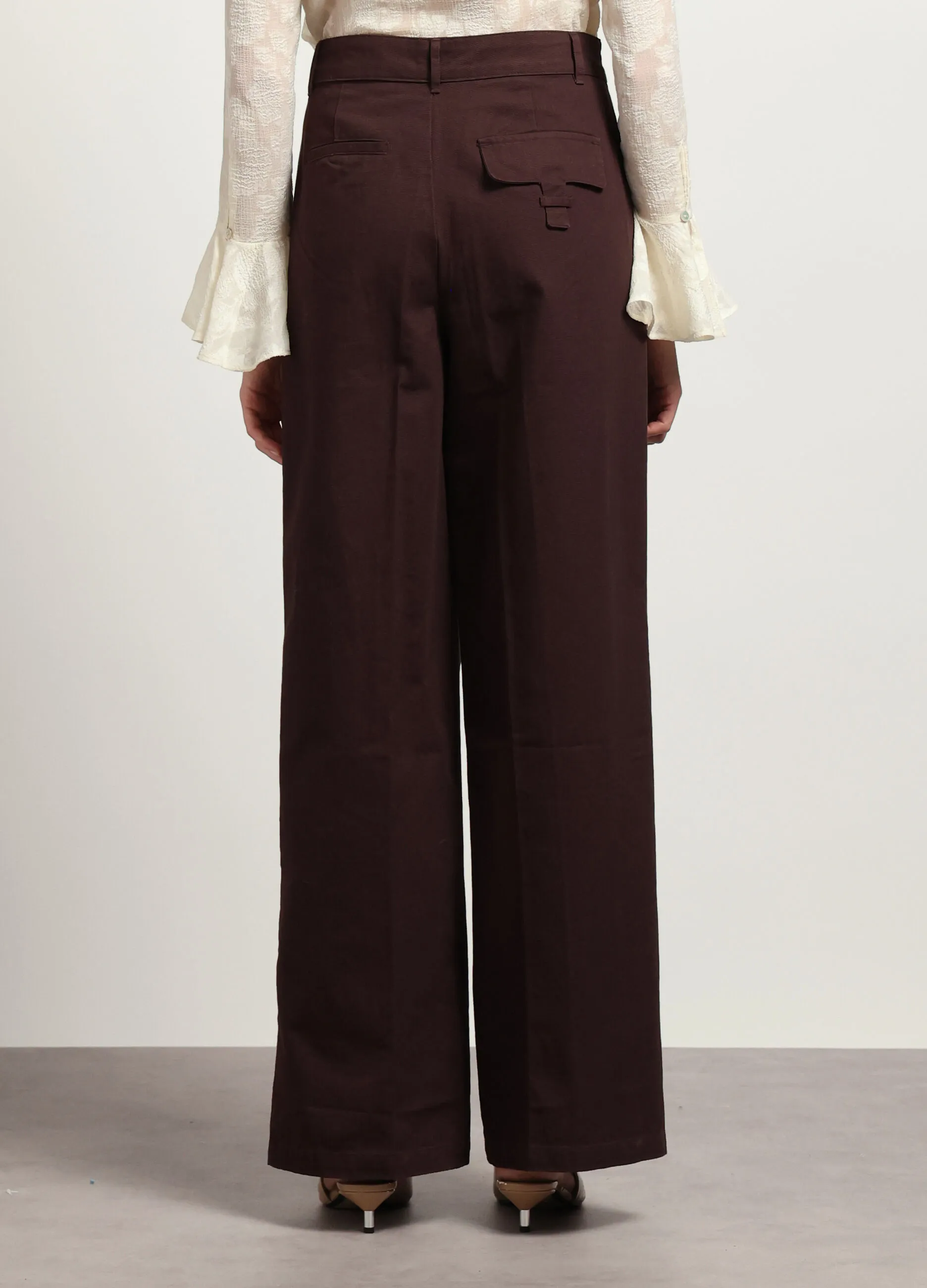 NICE & CHIC  Pantalone palazzo in puro cotone donna