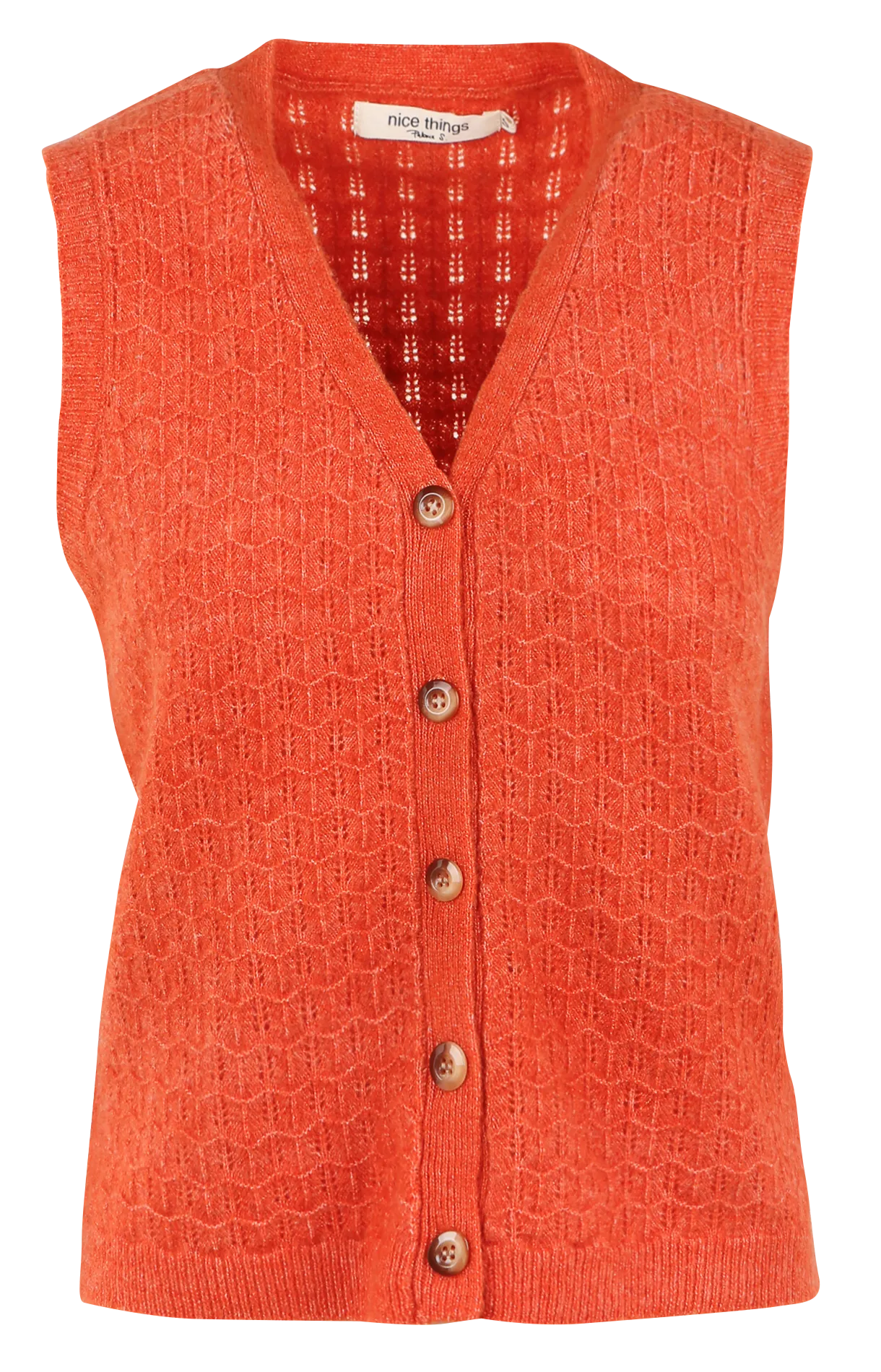  NICE THINGS   Cardigan dritto con scollo a V | Arancione