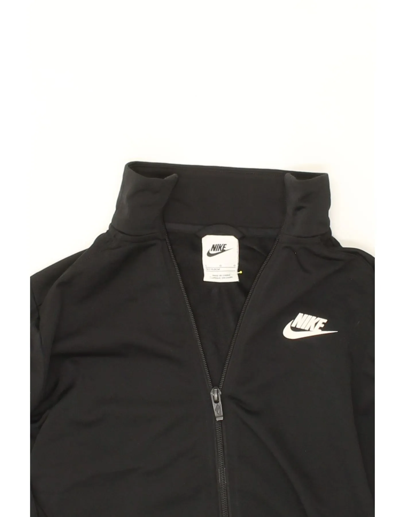 NIKE Boys Tracksuit Top Jacket 12-13 Years Large  Black Polyester