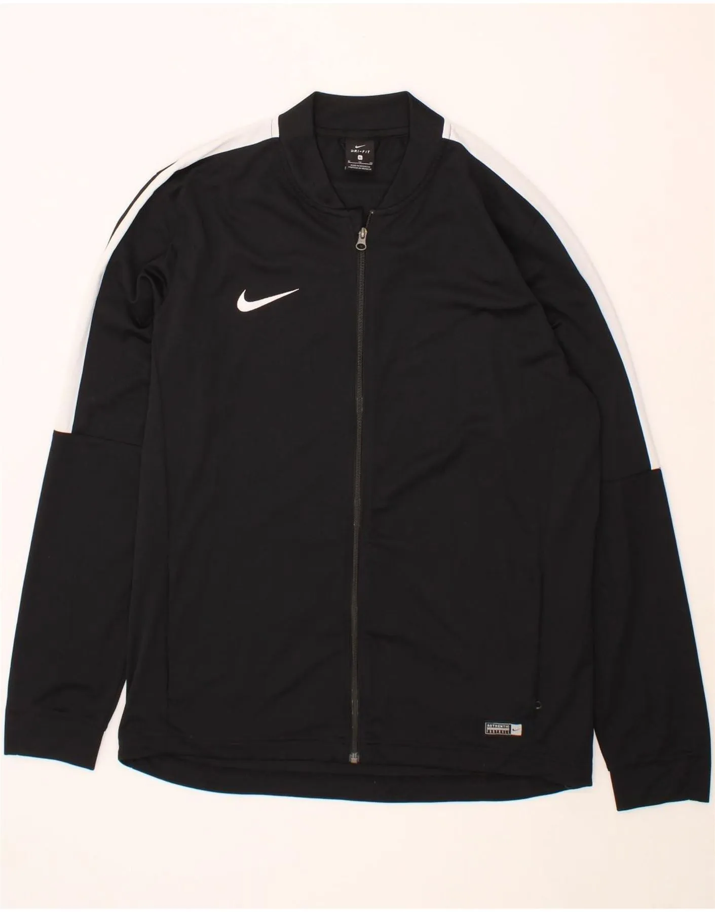 NIKE Mens Dri Fit Tracksuit Top Jacket XL Black Colourblock Polyester