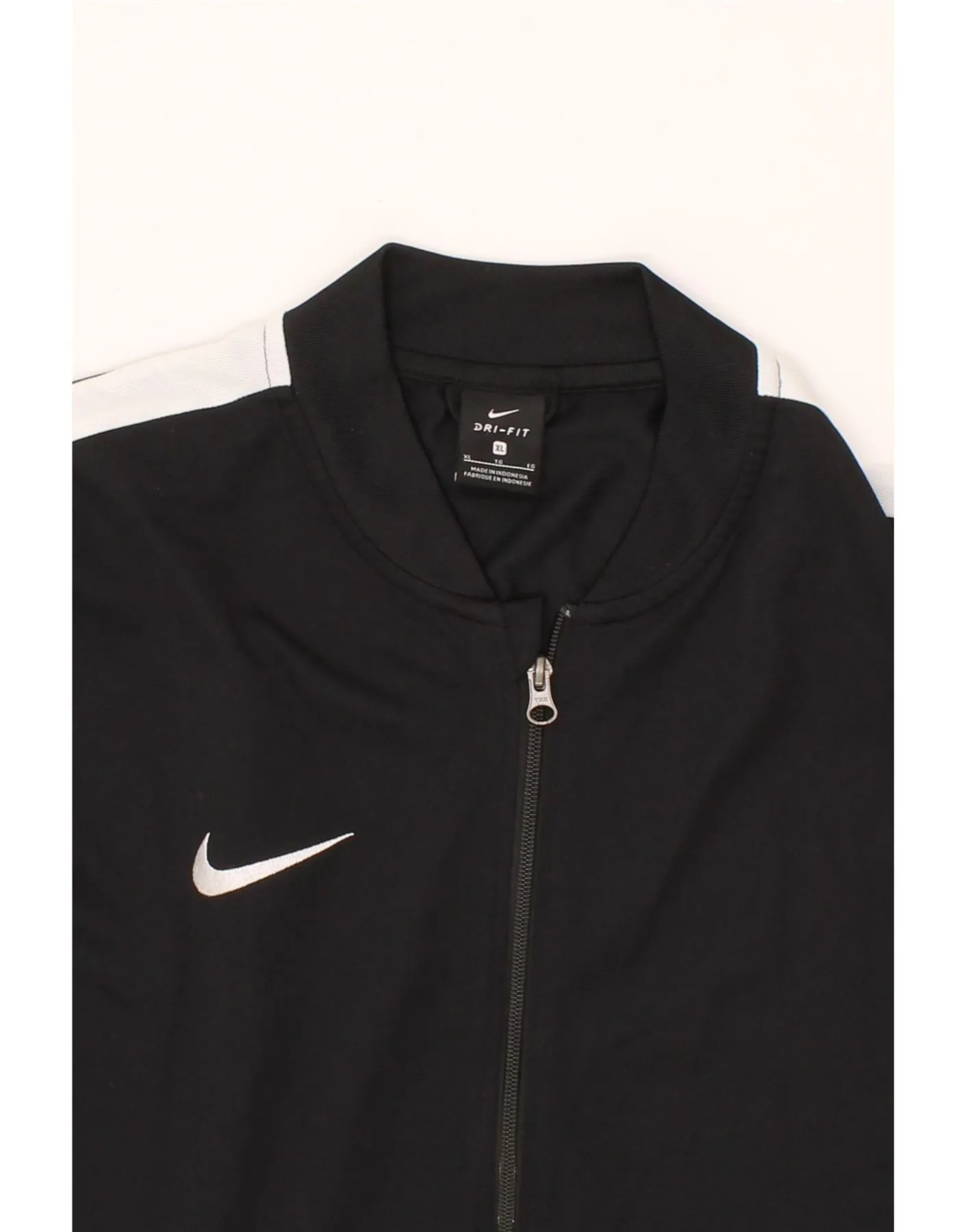 NIKE Mens Dri Fit Tracksuit Top Jacket XL Black Colourblock Polyester