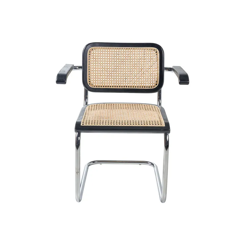 Novità Home Olimpia - Set 4 sedie nere in rattan con braccioli