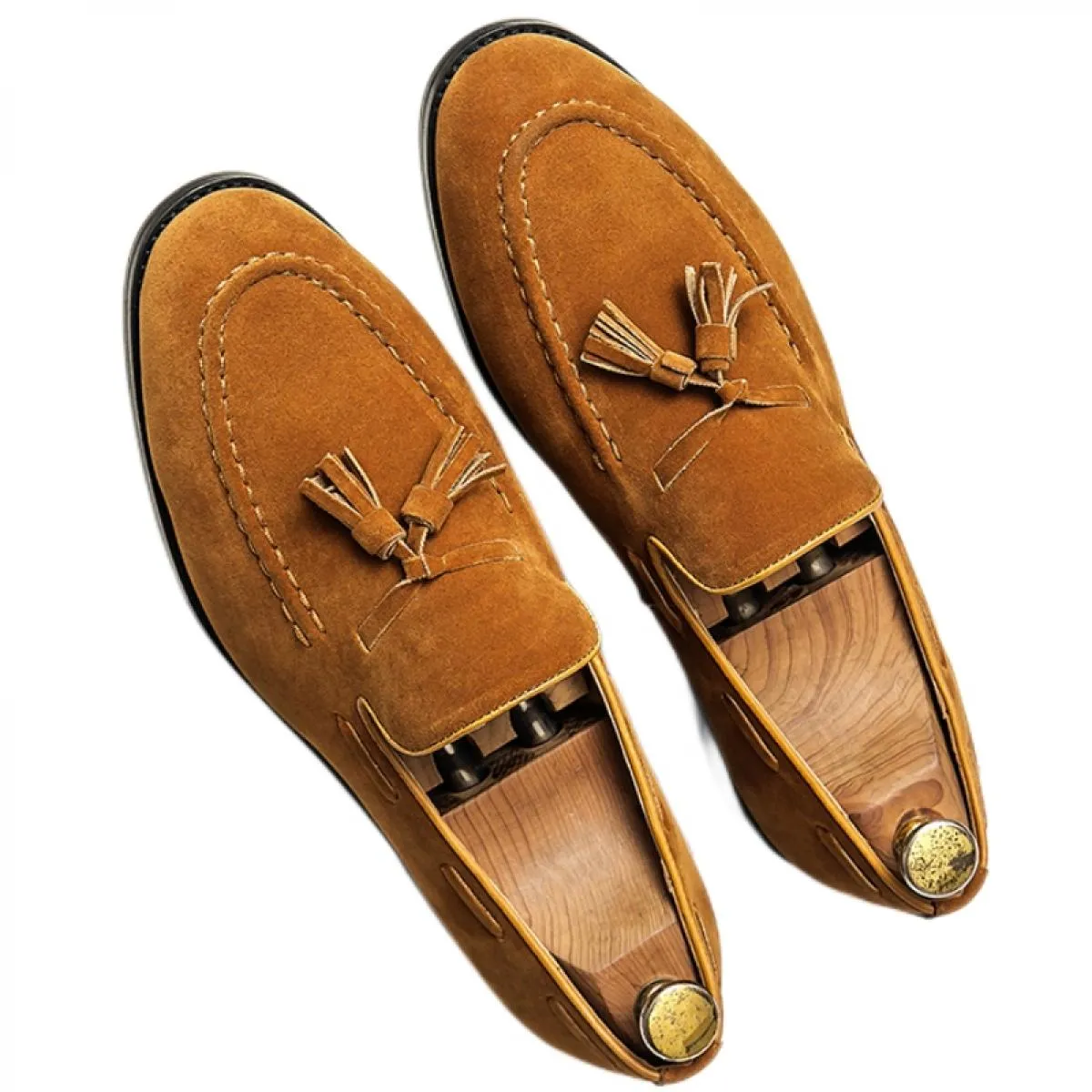 Nuovi mocassini nappe uomo scarpe formali floccaggio slip on primavera autunno punta tonda scarpe eleganti da uomo spedizione gr