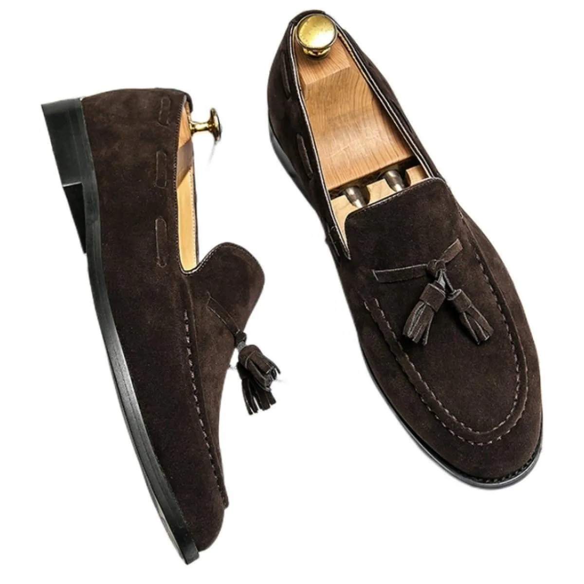 Nuovi mocassini nappe uomo scarpe formali floccaggio slip on primavera autunno punta tonda scarpe eleganti da uomo spedizione gr