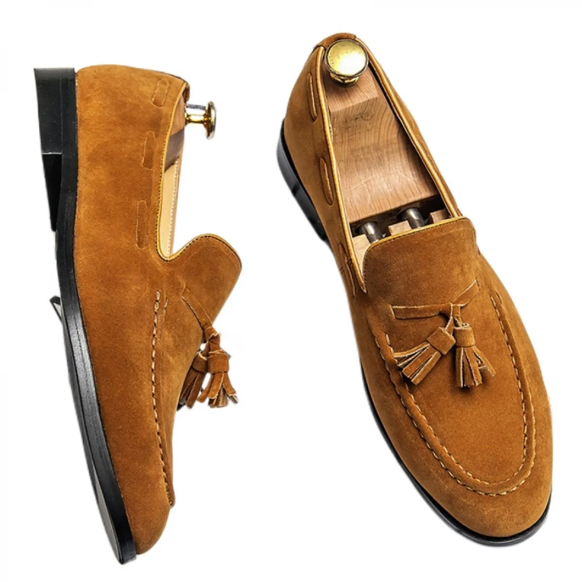 Nuovi mocassini nappe uomo scarpe formali floccaggio slip on primavera autunno punta tonda scarpe eleganti da uomo spedizione gr