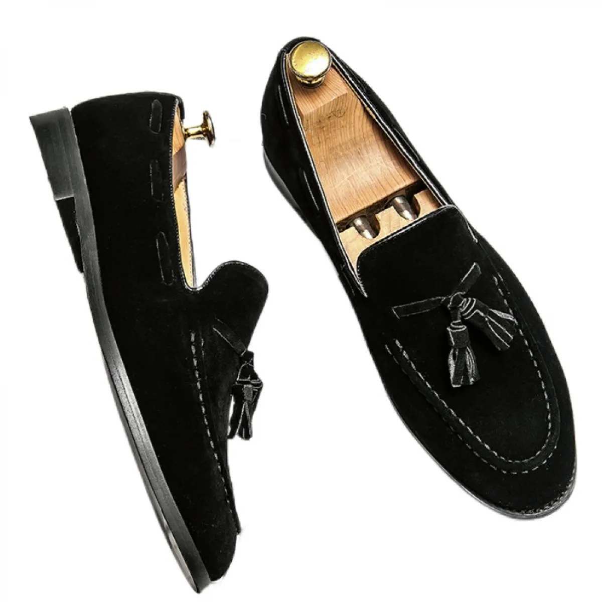 Nuovi mocassini nappe uomo scarpe formali floccaggio slip on primavera autunno punta tonda scarpe eleganti da uomo spedizione gr