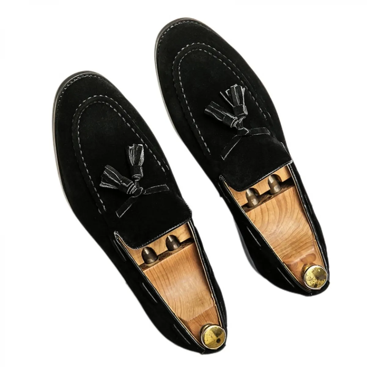 Nuovi mocassini nappe uomo scarpe formali floccaggio slip on primavera autunno punta tonda scarpe eleganti da uomo spedizione gr
