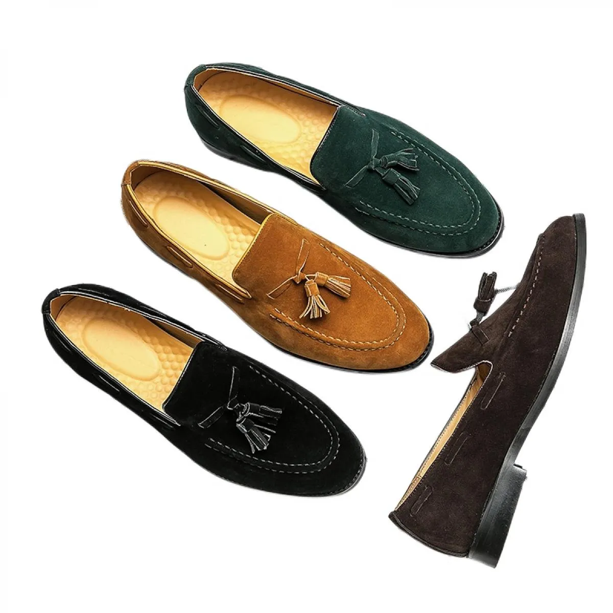 Nuovi mocassini nappe uomo scarpe formali floccaggio slip on primavera autunno punta tonda scarpe eleganti da uomo spedizione gr