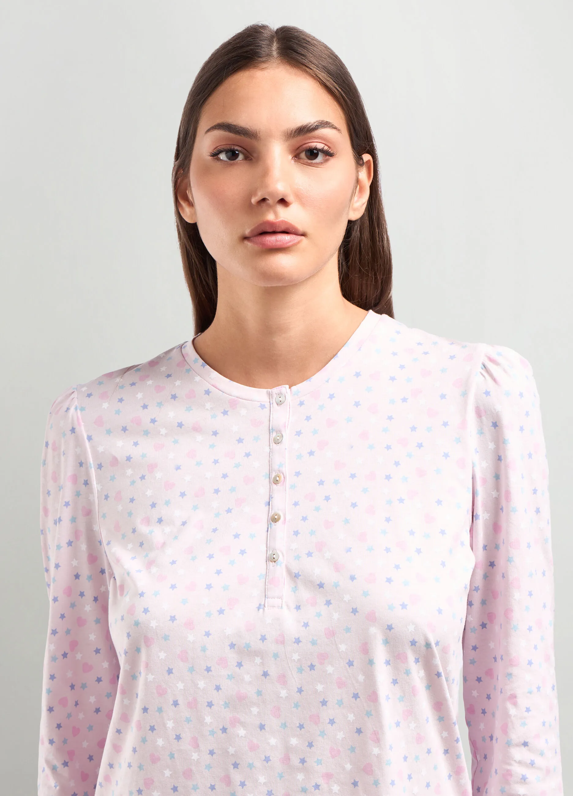 NYMOS  Set pigiama lungo in puro cotone donna