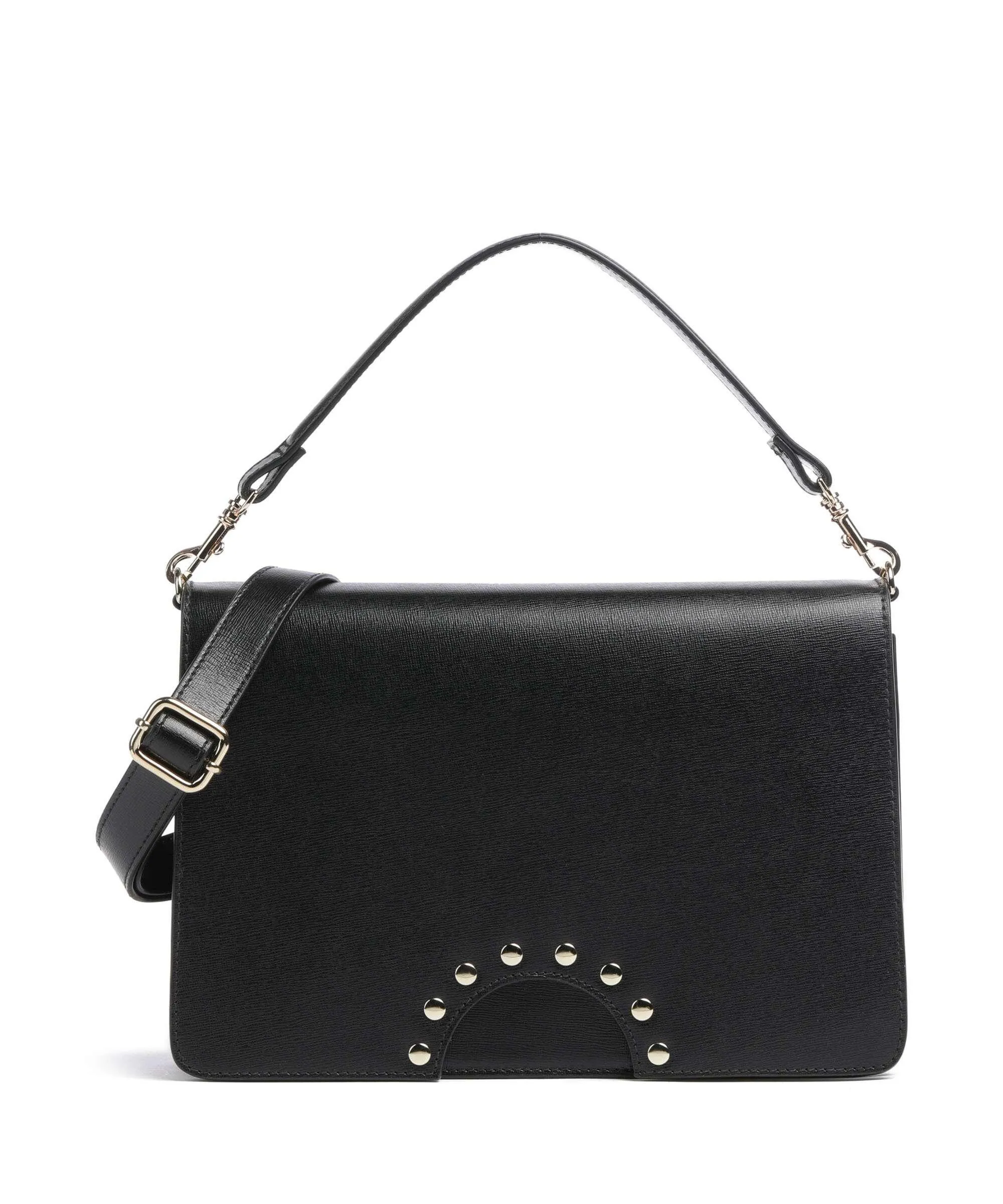  Núnoo Florence Cupid Borsa a mano pelle di vacchetta saffiano nero  