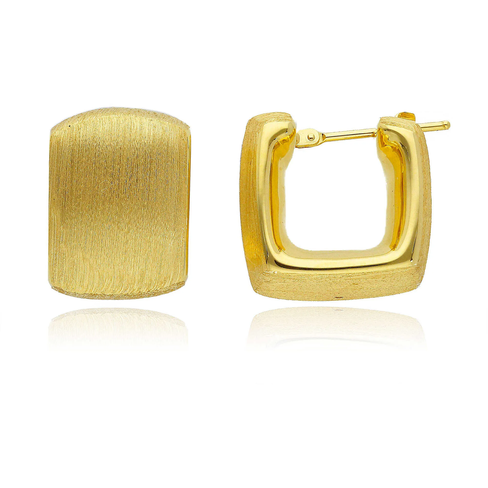 orecchini Rettangolare oro Giallo GioiaPura Oro 750