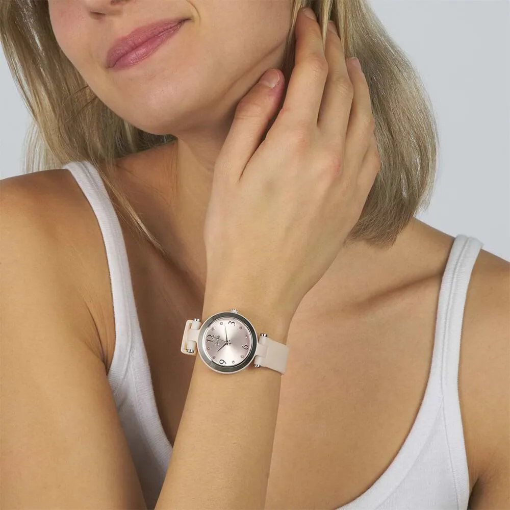 Orologio Al Quarzo Stroili Brighton Cassa Rotonda Plastica Rosa 32 mm Quadrante Rosa Cinturino Silicone Rosa