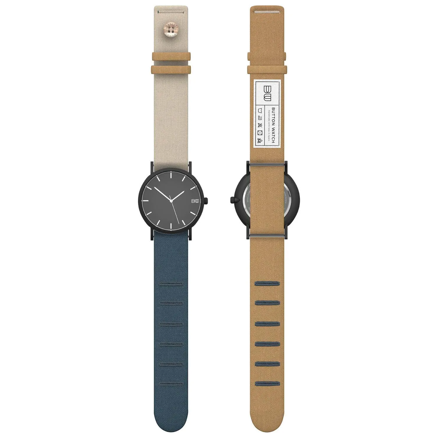 Orologio Uomo Button Watch in Lega e Tessuto
