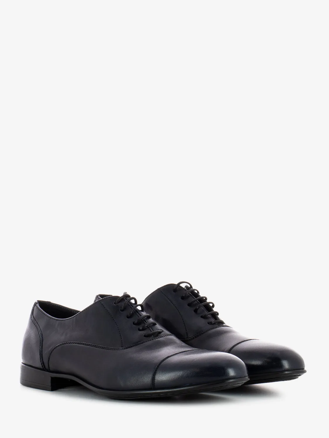 Oxford Anilux nere in pelle blu