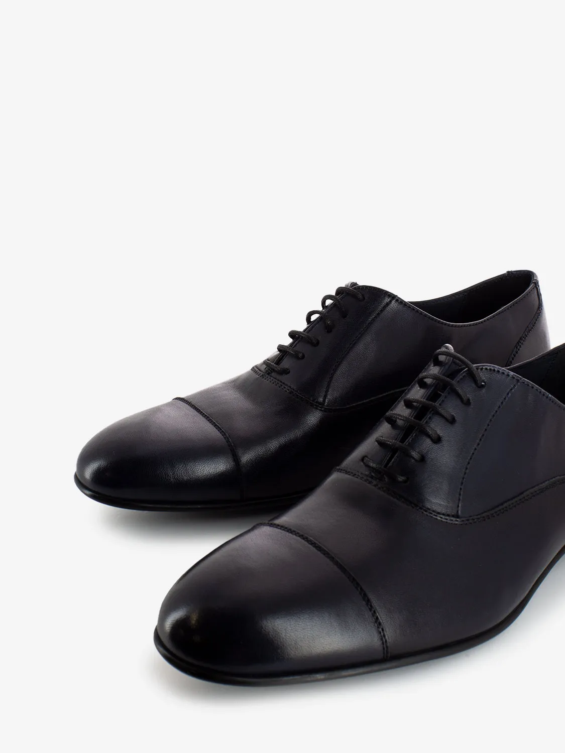 Oxford Anilux nere in pelle blu