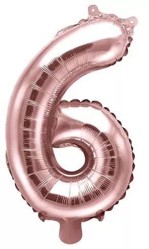 Palloncino numero 6 oro rosa 35 cm