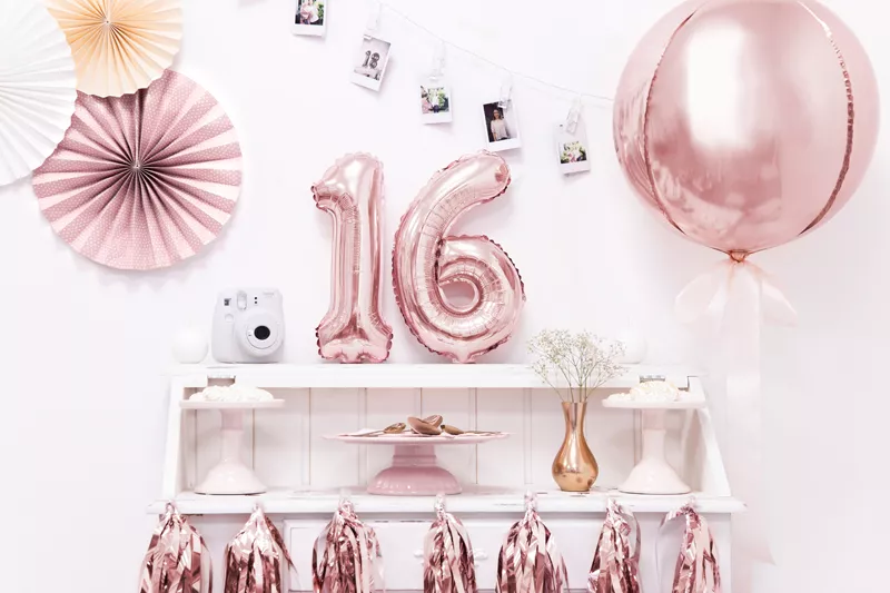Palloncino numero 6 oro rosa 35 cm