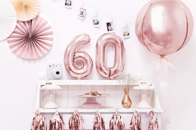 Palloncino numero 6 oro rosa 35 cm