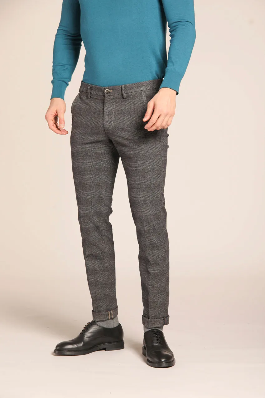 Pantalon chino en coton extensible Torino Style homme avec motif chevron délavé coupe slim