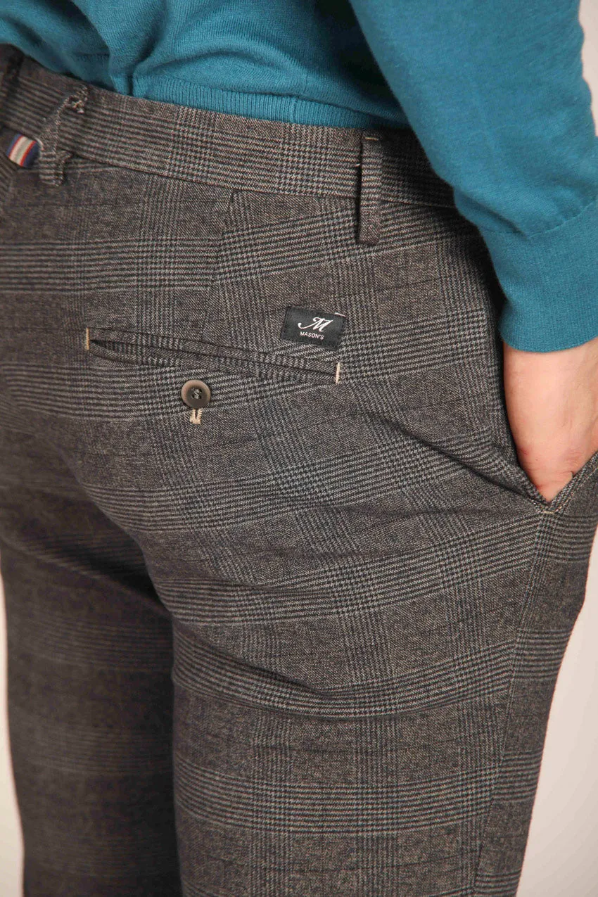 Pantalon chino en coton extensible Torino Style homme avec motif chevron délavé coupe slim