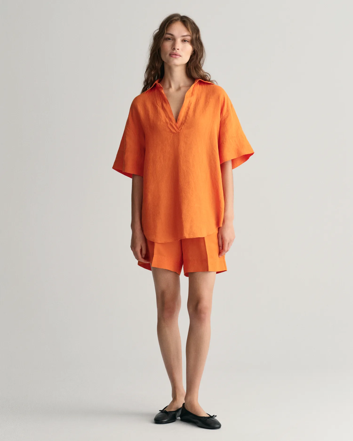 Pantaloncini Pull-on in misto lino relaxed fit